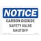 Signmission OSHA Notice Sign, 10" Height, Rigid Plastic, Carbon Dioxide Safety Valve Shutoff Sign, Landscape OS-NS-P-1014-L-10438 - alternate 1